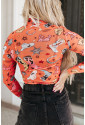 Orange Rodeo Bound Printed Long Sleeve Bodysuit