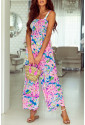 Floral sleeveless jumpsuit with Pockets