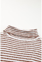 Brown Striped Turtleneck Loose Sweater