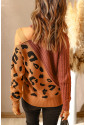 Perfektný asymetrický rolákový sveter s leopardím vzorom