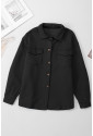 Čierna bunda v košeľovom strihu so zapínaním na gombičky 