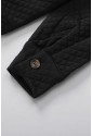 Čierna bunda v košeľovom strihu so zapínaním na gombičky 