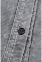 Bavlnená sivá bunda v košeľovom strihu s denimovou imitáciou 