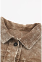 Bavlnená kaki bunda v košeľovom strihu s denimovou imitáciou 