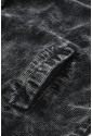 Black Vintage Distressed Mineral Wash Oversized Shacket