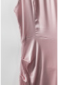 Asymetrické spoločenské ružové šaty s volánovou sukňou 
