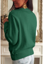 Zelený sveter s krajkou a zapínaním na gombičky 