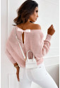 Ružový sveter s uväzovaním na mašľu 