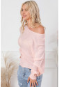 Ružový sveter s uväzovaním na mašľu 