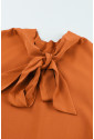 Elegantná oranžová blúzka s uväzovaním na mašľu 