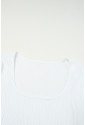 White square long sleeve bodysuit ISABEL