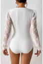 White lace long sleeve bodysuit SIERA