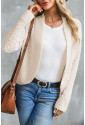 Apricot Popcorn Knit Open Front Cardigan