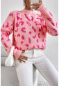 Rolákový ružový sveter s leopardím vzorom 