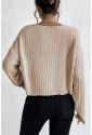 Knitted apricot Ribbed long sleeve top WIKI