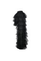 Black multi-layer chiffon high low maxi skirt
