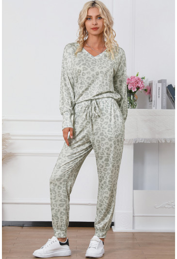 Leopard Long Sleeve Top and Joggers Loungewear