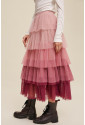 Vrstvená šifónová sukňa v gradientných farbách