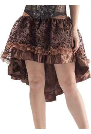 Hnedá gotická sukňa z čipky