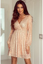 Gold sequins long sleeves wrapped dress