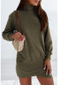 Green High Neck Wrapped Dress