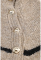 Svetrové pásikové šaty s čipkou na krku ISRA