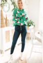 Christmas green sweater with Santa Claus 