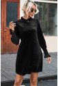 Zamatové čierne mini šaty Katy