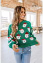 Christmas green sweater with Santa Claus 