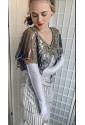 Sequin Embellished Gatsby Art deco Shawl Bolero