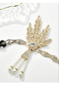 Art deco Gatsby flapper gold rhinestones headband