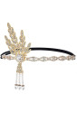 Art deco Gatsby flapper gold rhinestones headband