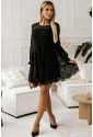 Lace Splicing Long Sleeve Mini Dress
