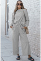 Womens 2pcs Solid Textured Loungewear Set