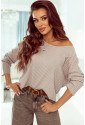 Knitted apricot Ribbed long sleeve top WIKI