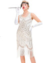 Vintage bielo zlaté art deco spoločenské Gatsby šaty