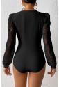 Black lace long sleeve bodysuit SIERA
