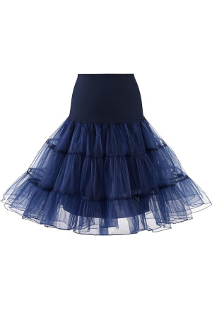 Navy blue tulle women's petticoat
