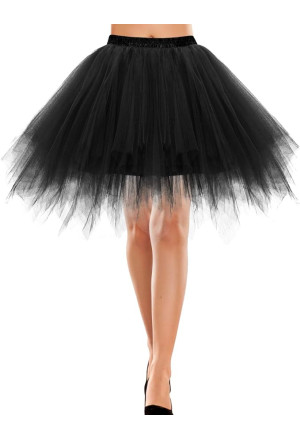 Short black tulle tutu skirt