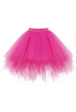 Short hot pink tulle tutu skirt