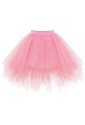 Short pink tulle tutu skirt