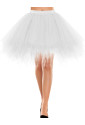 Short white tulle tutu skirt