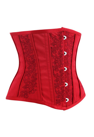 Red vintage brocade waist corset