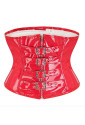 Red mettalic belted pvc corset RAVE