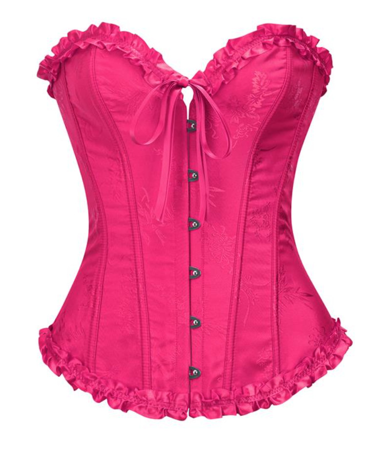 Elegant womens brocade corset with zipper 