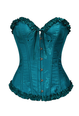 Elegant teal embroidery corset ESMERA