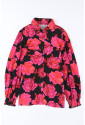 Ružová kvetinová košeľa s dlhým rukávom 