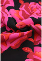 Rose Floral Shirred Cuffs Long Sleeve Shirt