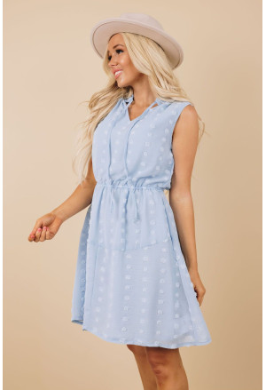 Letné modré šifónové šaty 