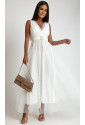 Krásne biele spoločenské midi šaty 